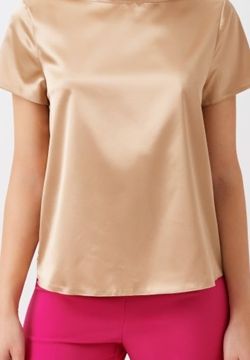 Tshirt in satin color beige