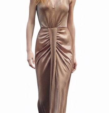 abito 125065 lungo lurex bronzo