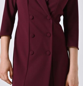 abito corto bottoni  violaa