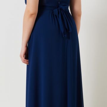 Abito Lungo Curvy in Georgette con Dettaglio Strass 1