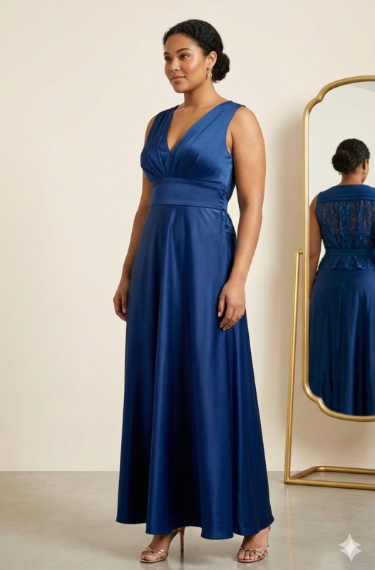 Abito Intero Donna Blu Brillante oltre la 46