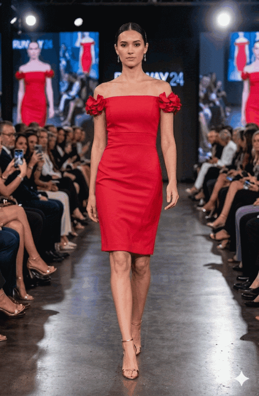 Abito Intero Donna Rosso Fragola