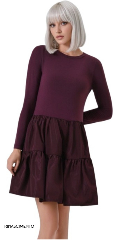 Abito Intero Donna Bordeaux Rosso