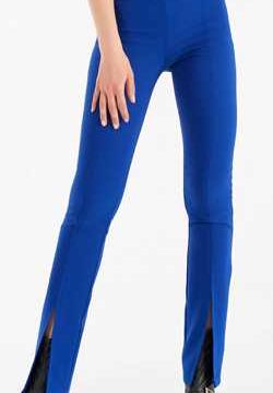 Pantaloni Tessuto Fluido Blue Klein