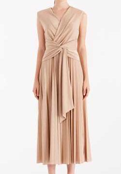 Abito Plissé Dusty Pink con filo Lurex