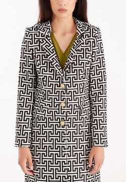 Cappotto con Motivo Greca All