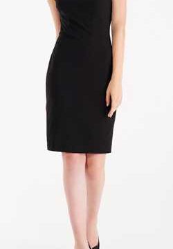 Tubino in Scuba mano Crépe color Nero