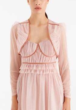 Coprispalle in Tulle con Dettaglio a Contrasto